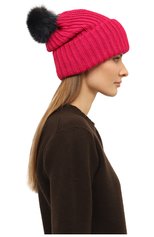 Женская шерстяная шапка BLACK SABLE розового цвета, арт. BS-005СР17 | Фото 3 (Материал: Текстиль, Шерсть)