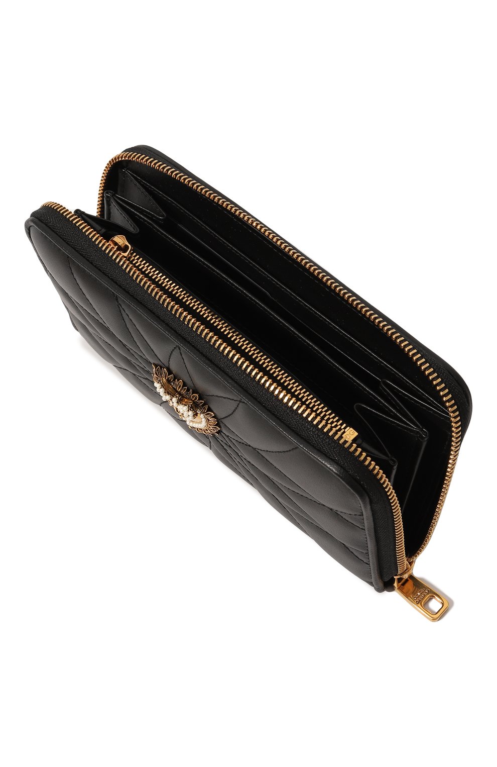 Женские кожаны й кошелек DOLCE & GABBANA черного цвета, арт. BI0473/AV967 | Фото 3 (Материал: Натуральная кожа)