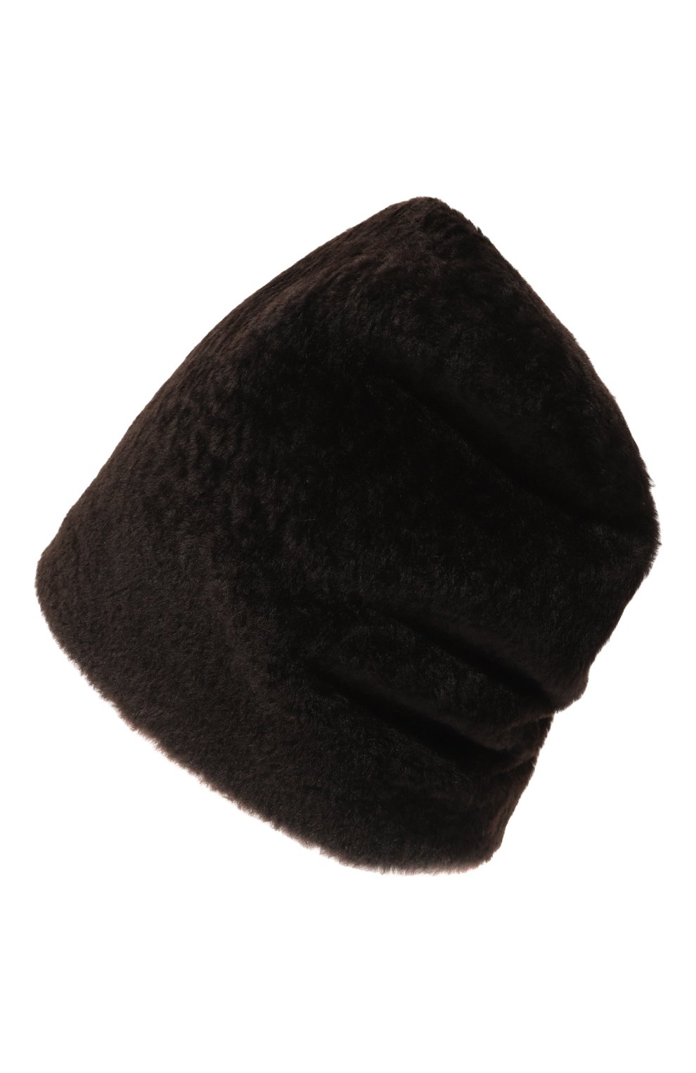 Женская шапка из овчины JIL SANDER коричневого цвета, арт. J52TC0007/J07111 | Фото 3 (Материал: Натуральный мех)