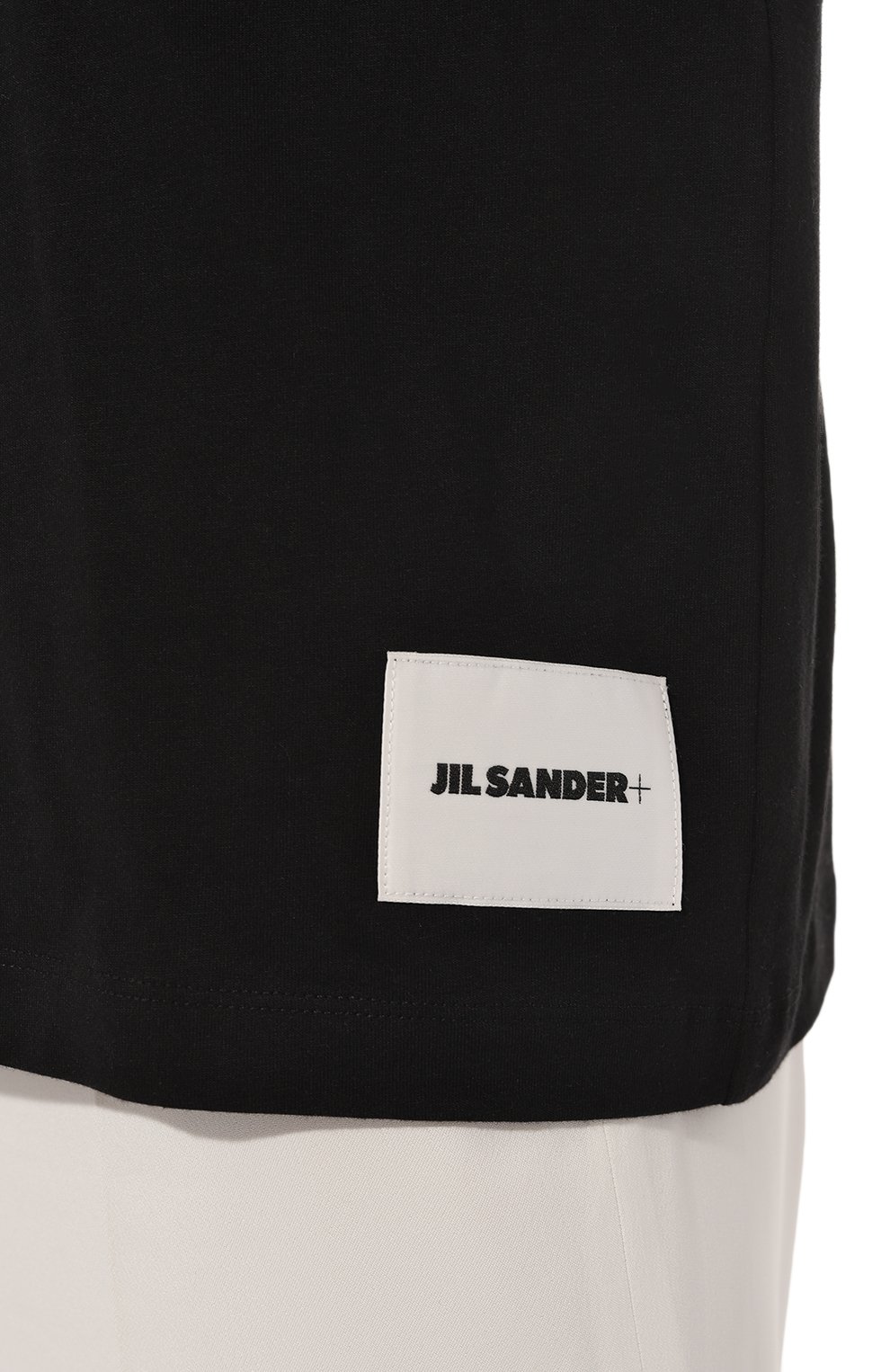 Женская комплект из трех футболок JIL SANDER черного цвета, арт. J40GC0001/J45048 | Фото 5 (Принт: Без принта; Рукава: Короткие; Длина (для топов): Стандартные; Материал внешний: Хлопок; Женское Кросс-КТ: Футболка-одежда; Стили: Кэжуэл)
