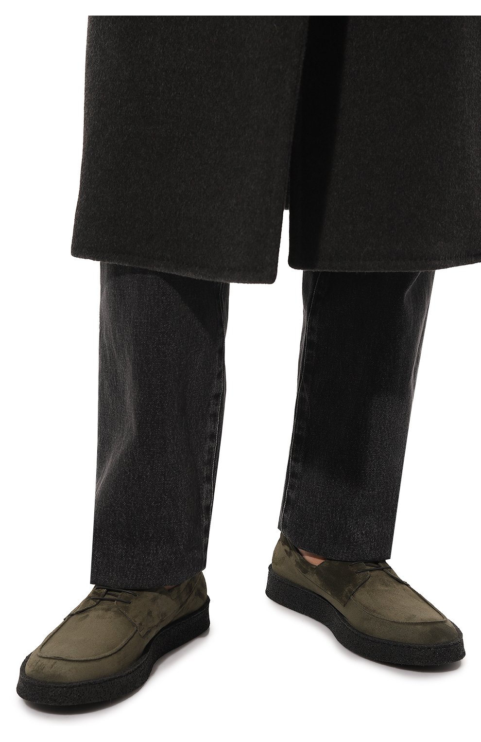 Мужские замшевые ботинки PANTANETTI хаки цвета, арт. 16340A | Фото 3 (Мужское Кросс-КТ: Ботинки-обувь; Материал внутренний: Натуральная кожа; Материал утеплителя: Без утеплителя; Подошва: Массивная; Материал внешний: Замша)