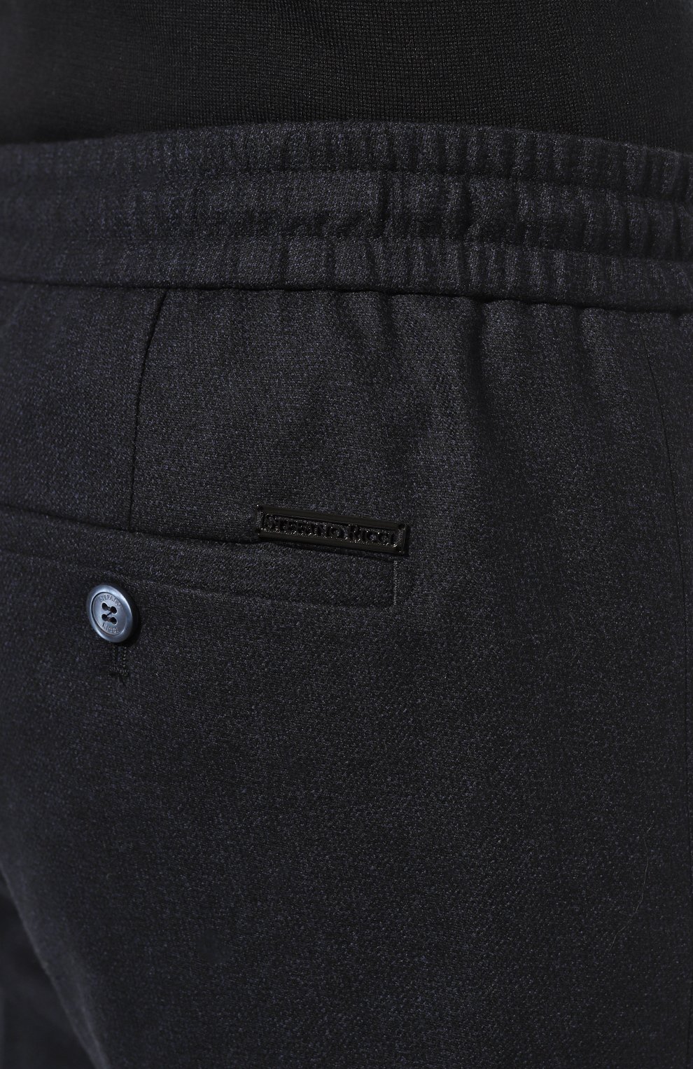 Мужские шерстяные брюки STEFANO RICCI темно-синего цвета, арт. M1T2400311/T011HC | Фото 5 (Материал внешний: Шерсть; Длина (брюки, джинсы): Стандартные; Случай: Повседневный; Стили: Кэжуэл)