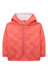 Детская стеганая куртка MARNI кораллового цвета, арт. M00763/M00NP | Фото 1 (Рукава: Короткие; Материал внешний: Синтетический материал; Кросс-КТ: Ветровка; Материал подклада: Хлопок)