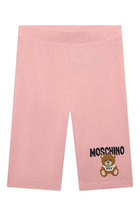 Детские хлопковые шорты MOSCHINO розового цвета, арт. HDQ00Y/LBA10/6 | Фото 1 (Случай: Повседневный; Материал внешний: Хлопок)