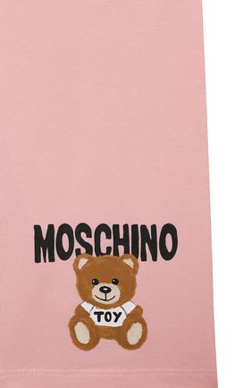 Детские хлопковые шорты MOSCHINO розового цвета, арт. HDQ00Y/LBA10/6 | Фото 3 (Случай: Повседневный; Материал внешний: Хлопок)