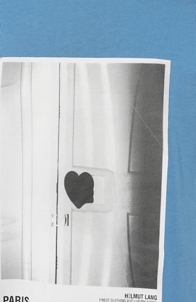 Женская хлопковая футболка HELMUT LANG голубого цвета, арт. M05HM537 | Фото 5 (Рукава: Короткие; Принт: С принтом; Длина (для топов): Удлиненные; Материал внешний: Хлопок; Стили: Спорт-шик; Женское Кросс-КТ: Футболка-одежда)
