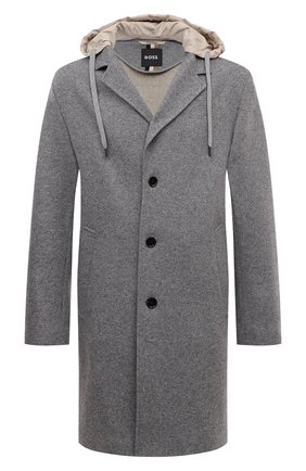 Мужской пальто BOSS темно-серого цвета по цене 48200 руб., арт. 50484802 | Фото 1