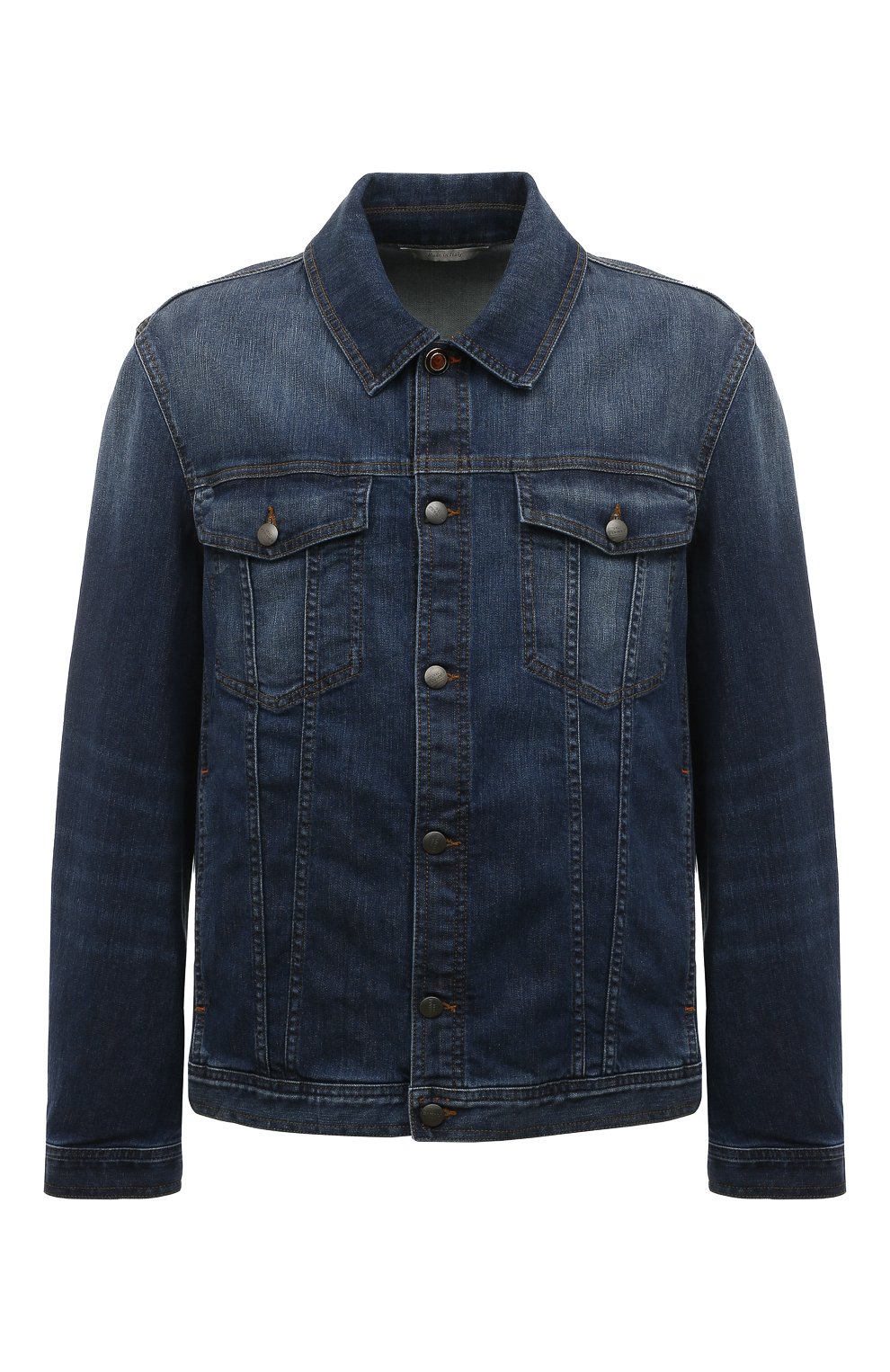 Мужская джинсовая куртка CANALI темно-синего цвета, арт. 040805IP/SG02326 | Фото 1 (Кросс-КТ: Куртка, Деним; Big sizes: Big Sizes; Рукава: Длинные; Материал внешний: Хлопок, Деним; Длина (верхняя одежда): Короткие; Стили: Кэжуэл)