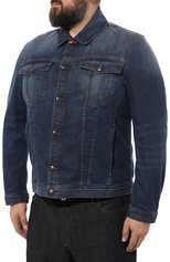 Мужская джинсовая куртка CANALI темно-синего цвета, арт. 040805IP/SG02326 | Фото 3 (Кросс-КТ: Куртка, Деним; Big sizes: Big Sizes; Рукава: Длинные; Материал внешний: Хлопок, Деним; Длина (верхняя одежда): Короткие; Стили: Кэжуэл)