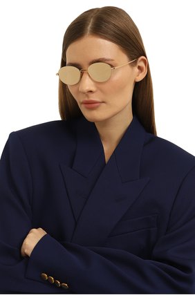 Женские солнцезащитные очки EYEPETIZER золотого цвета, арт. NARITA 4-8C MIRR0RED LENSES | Фото 2 (Тип очков: С/з; Оптика Гендер: оптика-женское; Очки форма: Овальные)