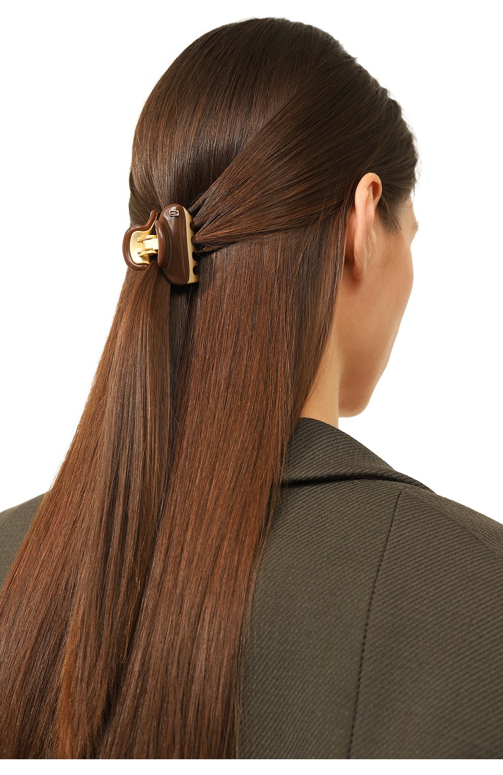 Женская заколка для волос ALEXANDRE DE PARIS коричневого цвета, арт. ICC45-14339-02P23 OH | Фото 2 (Материал: Пластик)