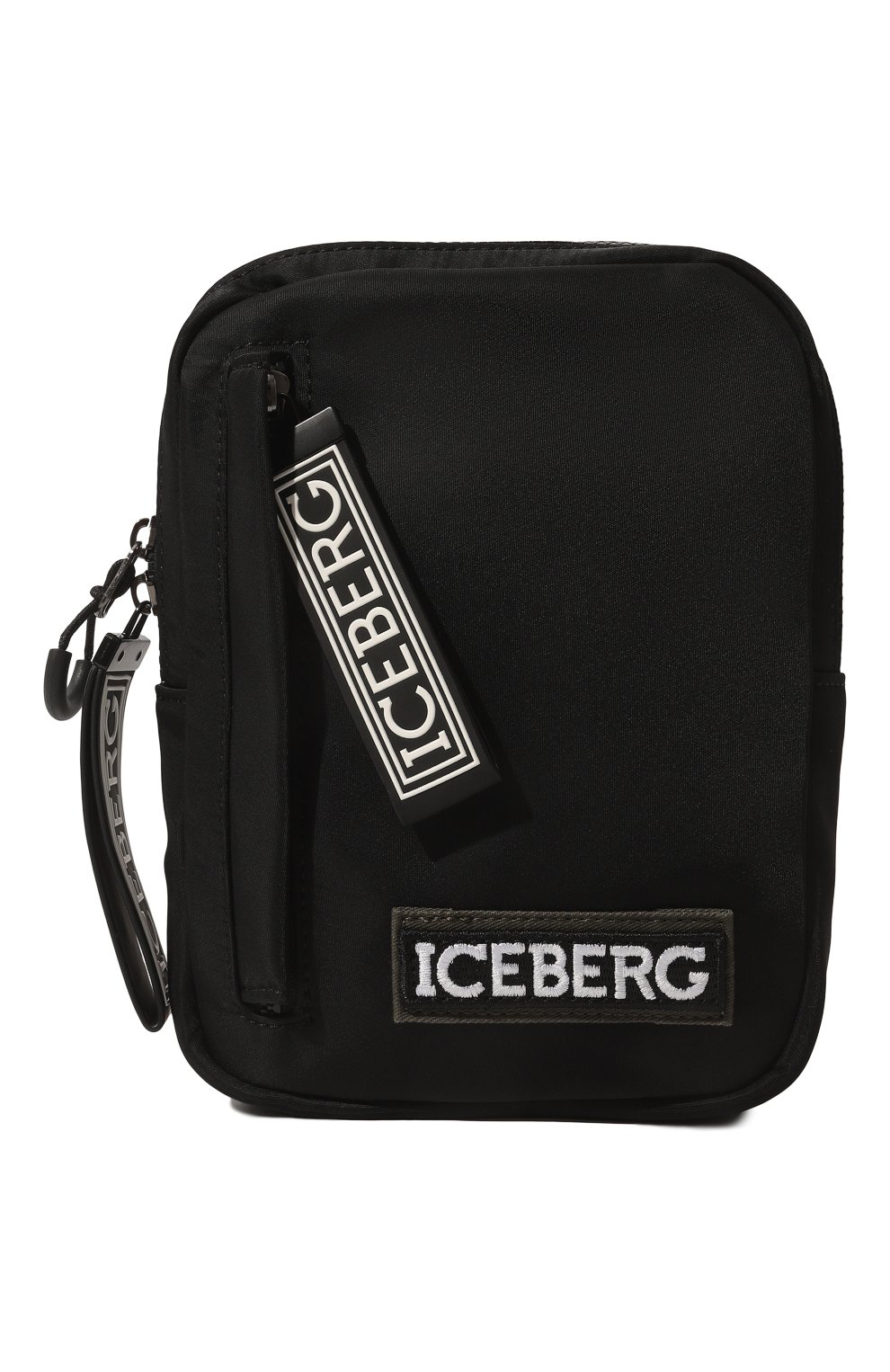 Мужская текстильная сумка ICEBERG черного цвета, арт. P1P/720H/6905 | Фото 1 (Ремень/цепочка: На ремешке; Материал: Текстиль; Размер: small)