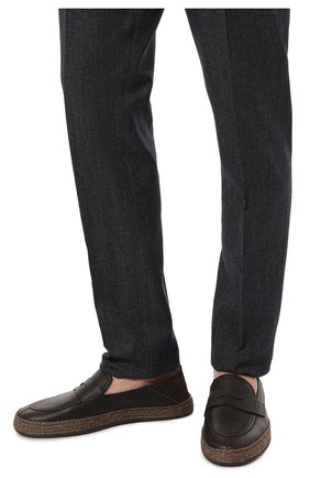 Мужские кожаные эспадрильи H`D`S`N BARACCO темно-коричневого цвета, арт. GYAR0S.0* | Фото 3 (Материал внутренний: Натуральная кожа)