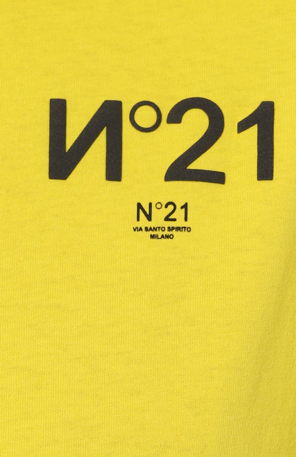 Женская хлопковая футболка N21 желтого цвета, арт. N2M/F051/6331 | Фото 5 (Рукава: Короткие; Длина (для топов): Стандартные; Принт: С принтом; Материал внешний: Хлопок; Женское Кросс-КТ: Футболка-одежда; Стили: Кэжуэл)
