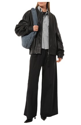 Женская хлопковая рубашка JIL SANDER серого цвета, арт. J02DL0002/J45146 | Фото 2 (Рукава: Длинные; Длина (для топов): Стандартные; Материал внешний: Хлопок; Стили: Минимализм; Принт: Без принта; Женское Кросс-КТ: Рубашка-одежда)
