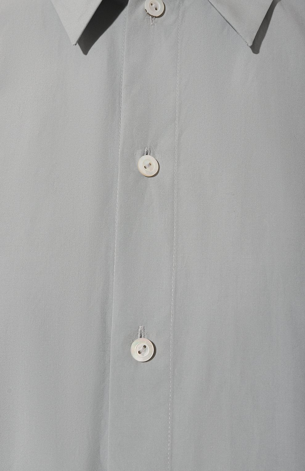 Женская хлопковая рубашка JIL SANDER серого цвета, арт. J02DL0002/J45146 | Фото 5 (Рукава: Длинные; Принт: Без принта; Женское Кросс-КТ: Рубашка-одежда; Длина (для топов): Стандартные; Материал внешний: Хлопок; Стили: Минимализм)