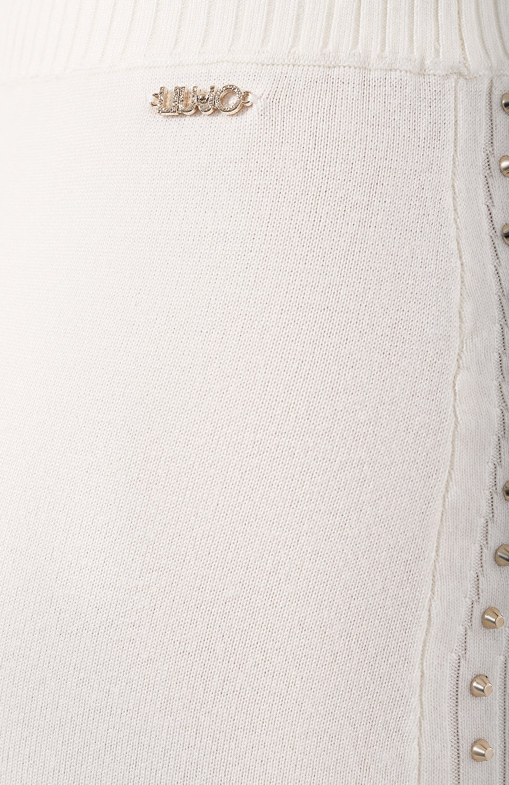 Женская юбка из вискозы LIU JO белого цвета, арт. TA3060 MS49I | Фото 5 (Кросс-КТ: Трикотаж; Женское Кросс-КТ: Юбка-одежда; Длина Ж (юбки, платья, шорты): До колена; Материал внешний: Вискоза; Стили: Минимализм)