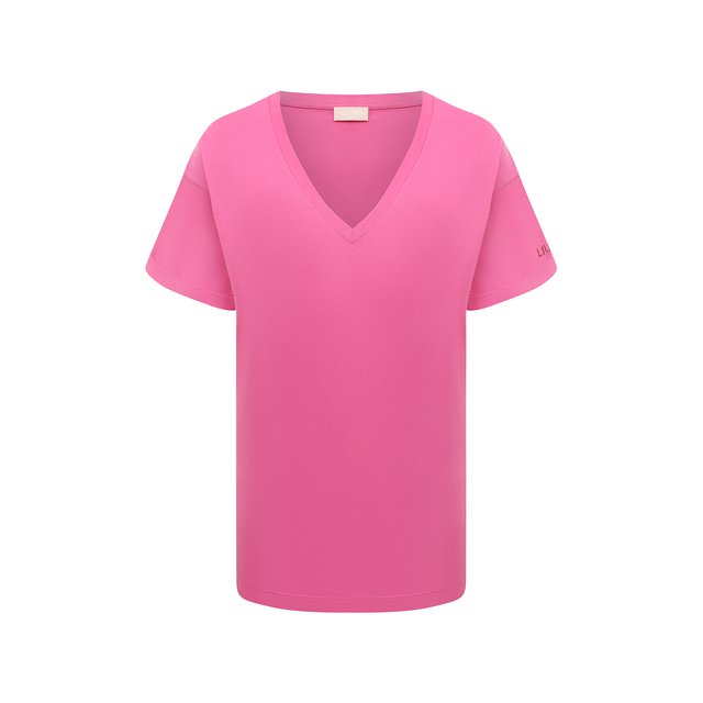 Хлопковая футболка Liu Jo розового цвета
