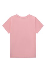 Детская хлопковая футболка MOSCHINO светло-розового цвета, арт. H0M02T/LBA00/4-8 | Фото 2 (Рукава: Короткие; Материал внешний: Хлопок)