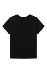 Детская хлопковая футболка MOSCHINO черного цвета, арт. H0M03R/LAA23/4-8 | Фото 2 (Девочки Кросс-КТ: футболка-одежда; Рукава: Короткие; Материал внешний: Хлопок)