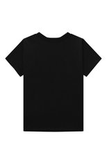 Детская хлопковая футболка MOSCHINO черного цвета, арт. H0M03U/LAA23/4-8 | Фото 2 (Девочки Кросс-КТ: футболка-одежда; Рукава: Короткие; Материал внешний: Хлопок)