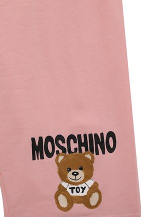 Детские хлопковые шорты MOSCHINO розового цвета, арт. HDQ00Y/LBA10/10-14 | Фото 3 (Случай: Повседневный; Материал внешний: Хлопок)