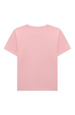 Детская хлопковая футболка MOSCHINO светло-розового цвета, арт. HUM04C/LAA01/4-8 | Фото 2 (Девочки Кросс-КТ: футболка-одежда; Рукава: Короткие; Материал внешний: Хлопок)