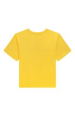 Детская хлопковая футболка MOSCHINO желтого цвета, арт. H0M03R/LAA23/4-8 | Фото 2 (Девочки Кросс-КТ: футболка-одежда; Рукава: Короткие; Материал внешний: Хлопок)