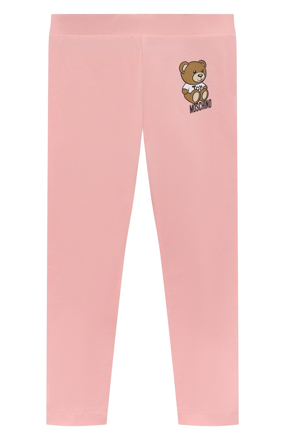 Детские хлопковые леггинсы MOSCHINO светло-розового цвета, арт. H3P047/LBA10/4-8 | Фото 1 (Девочки Кросс-КТ: Леггинсы-одежда; Материал внешний: Хлопок)
