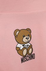 Детские хлопковые леггинсы MOSCHINO светло-розового цвета, арт. H3P047/LBA10/4-8 | Фото 3 (Девочки Кросс-КТ: Леггинсы-одежда; Материал внешний: Хлопок)