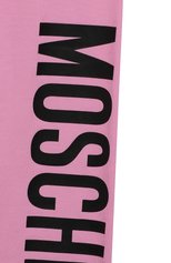 Детские хлопковые леггинсы MOSCHINO розового цвета, арт. H4P047/LBA00/4-8 | Фото 3 (Девочки Кросс-КТ: Леггинсы-одежда; Материал внешний: Хлопок)