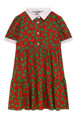 Детское платье из вискозы MOSCHINO разноцветного цвета, арт. HDV0D5/L1B06/4-8 | Фото 1 (Рукава: Короткие; Случай: Повседневный; Материал внешний: Вискоза)