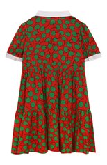 Детское платье из вискозы MOSCHINO разноцветного цвета, арт. HDV0D5/L1B06/4-8 | Фото 2 (Рукава: Короткие; Случай: Повседневный; Материал внешний: Вискоза)