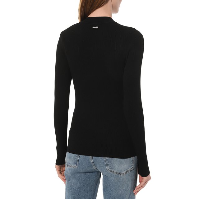Пуловер из вискозы BOSS 50489430, цвет чёрный, размер 44 - фото 4