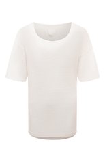 Женская льняная футболка 120% LINO белого цвета, арт. Y0W791N/E908/S00 | Фото 1 (Принт: Без принта; Рукава: Короткие; Длина (для топов): Стандартные; Женское Кросс-КТ: Футболка-одежда; Материал внешний: Лен; Стили: Кэжуэл)
