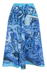 Женская хлопковая юбка MARNI голубого цвета, арт. G0MA0527A1/USS005 | Фото 1 (Женское Кросс-КТ: Юбка-одежда; Материал внешний: Хлопок; Длина Ж (юбки, платья, шорты): Миди; Стили: Романтичный)