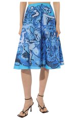 Женская хлопковая юбка MARNI голубого цвета, арт. G0MA0527A1/USS005 | Фото 3 (Женское Кросс-КТ: Юбка-одежда; Материал внешний: Хлопок; Длина Ж (юбки, платья, шорты): Миди; Стили: Романтичный)