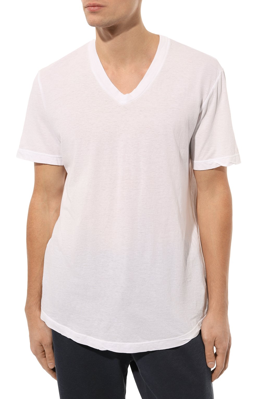 Мужская хлопковая футболка JAMES PERSE белого цвета, арт. MKJ3361/WHT | Фото 3 (Принт: Без принта; Рукава: Короткие; Длина (для топов): Стандартные; Материал внешний: Хлопок; Стили: Кэжуэл)