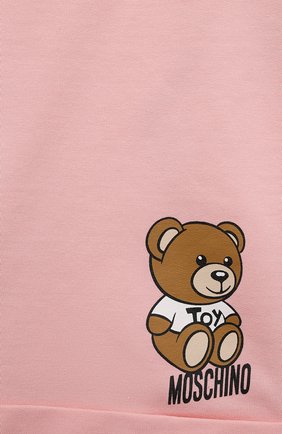 Детские хлопковые шорты MOSCHINO светло-розового цвета, арт. HDQ000/LDA00/10-14 | Фото 3 (Случай: Повседневный; Материал внешний: Хлопок)