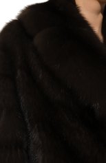 Женская шуба из меха соболя VM темно-коричневого цвета, арт. RINA | Фото 5 (Женское Кросс-КТ: Мех; Рукава: Длинные; Стили: Гламурный; Материал внешний: Натуральный мех; Длина (верхняя одежда): Короткие; Материал подклада: Шелк)