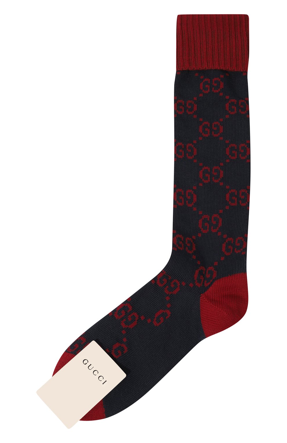 Женские хлопковые носки GUCCI бордового цвета, арт. 471093 4G592 | Фото 1 (Материал внешний: Хлопок)