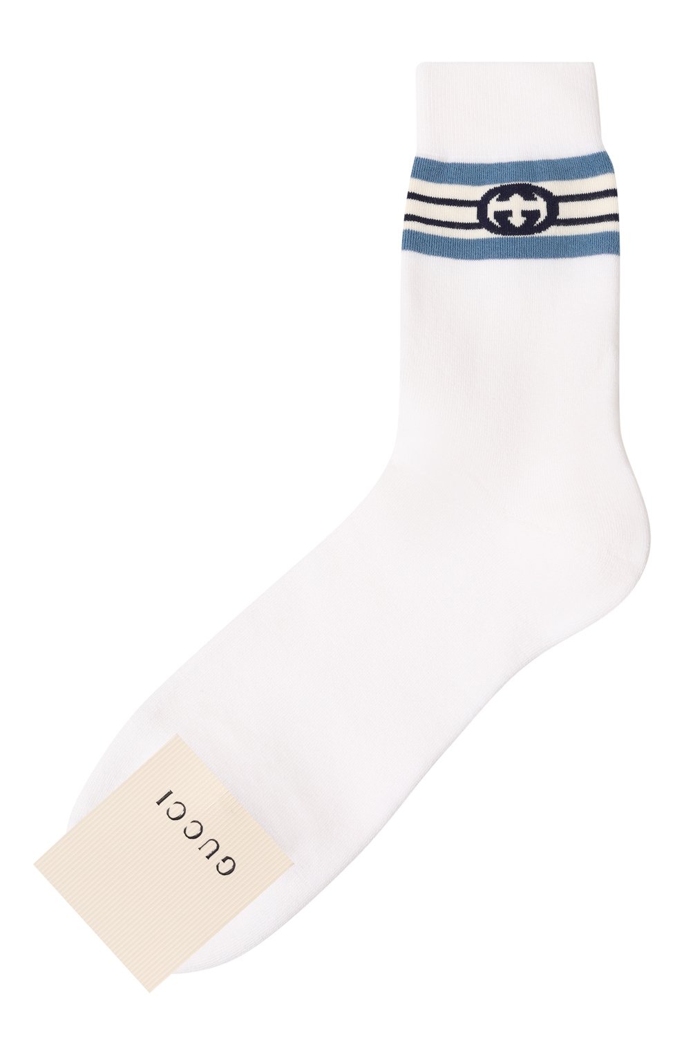 Женские хлопковые носки GUCCI белого цвета, арт. 676824 4G293 | Фото 1 (Материал внешний: Хлопок)
