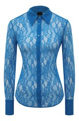 Женская блузка PINKO голубого цвета, арт. 100368-7585 | Фото 1 (Рукава: Длинные; Материал внешний: Синтетический материал; Длина (для топов): Стандартные; Принт: С принтом; Стили: Романтичный)