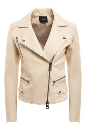 Женская кожаная куртка SIMONETTA RAVIZZA кремвого цвета по цене 108000 руб., арт. JA171L1 | Фото 1