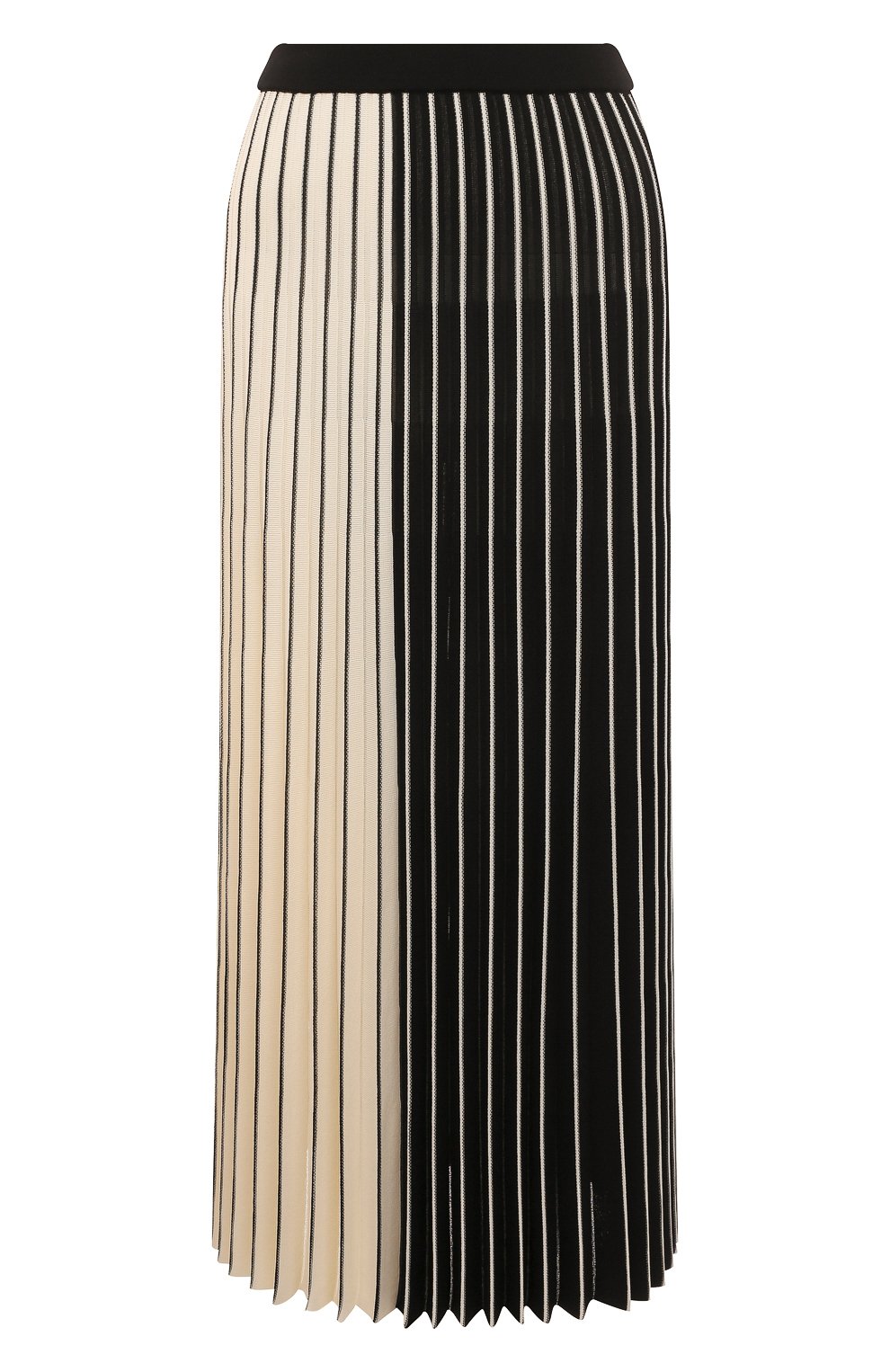 Женская плиссированная юбка MRZ черно-белого цвета, арт. S23-0090 | Фото 1 (Стили: Гламурный; Кросс-КТ: Трикотаж; Женское Кросс-КТ: Юбка-одежда; Длина Ж (юбки, платья, шорты): Миди; Материал внешний: Вискоза)
