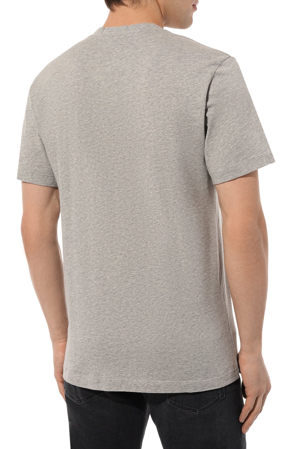 Мужская хлопковая футболка JAMES PERSE серого цвета, арт. MHE3352/HGY | Фото 4 (Принт: Без принта; Рукава: Короткие; Длина (для топов): Стандартные; Материал внешний: Хлопок; Стили: Кэжуэл)