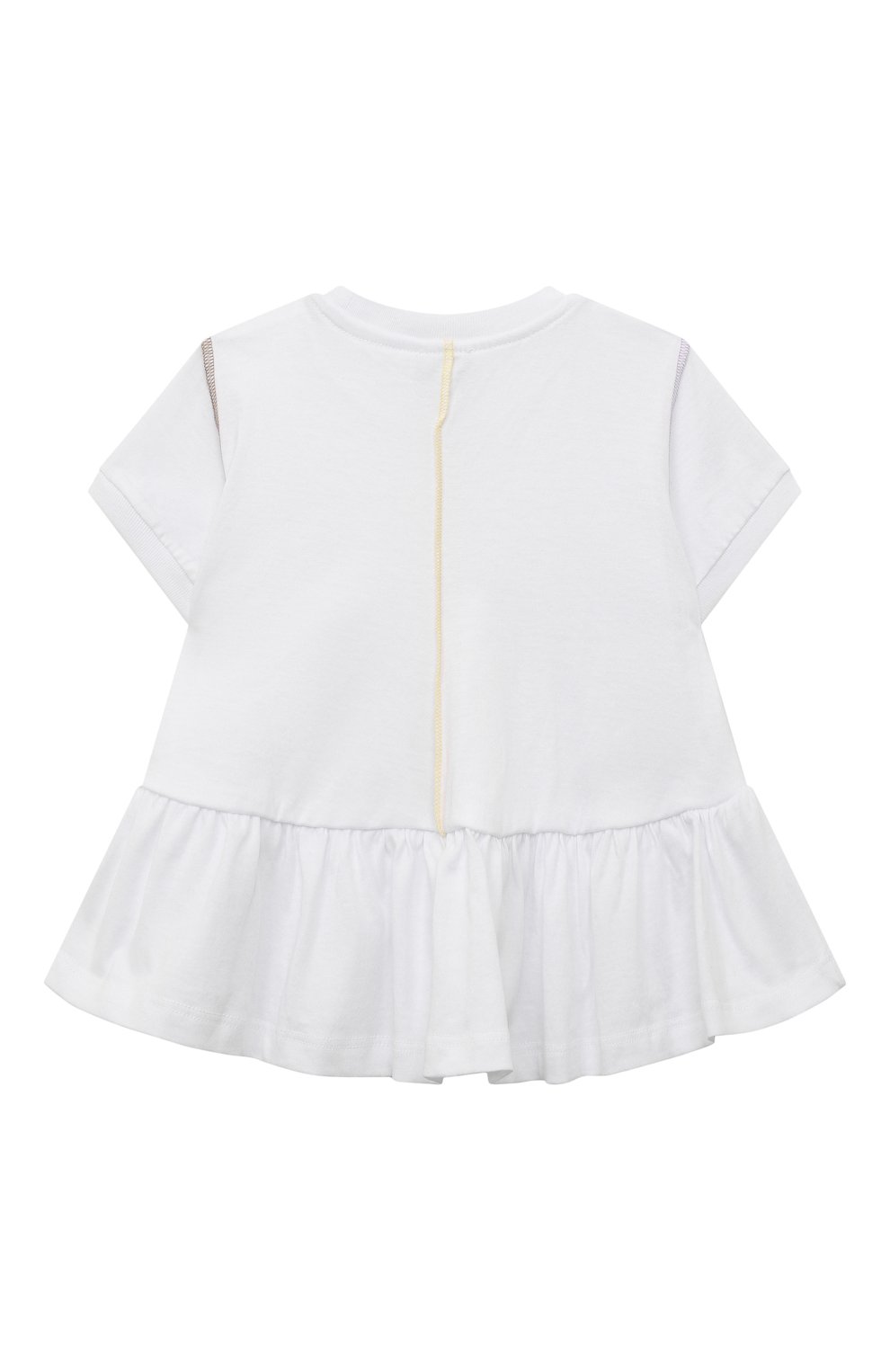 Детская хлопковая футболка IL GUFO белого цвета, арт. P23TS166MF001/2A-4A | Фото 2 (Девочки Кросс-КТ: футболка-одежда; Рукава: Короткие; Материал внешний: Хлопок)
