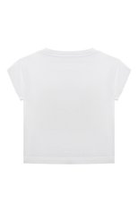 Детская хлопковая футболка IL GUFO белого цвета, арт. P23TS385MF001/2A-4A | Фото 2 (Девочки Кросс-КТ: футболка-одежда; Рукава: Короткие; Материал внешний: Хлопок)