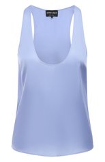 Женский шелковый топ GIORGIO ARMANI голубого цвета, арт. 3SHCC04X/T03NP | Фото 1 (Материал внешний: Шелк; Длина (для топов): Стандартные; Рукава: Без рукавов; Стили: Романтичный)