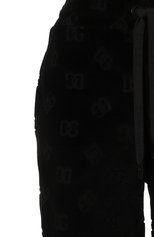 Женские бархатные брюки DOLCE & GABBANA черного цвета, арт. FTCKJT/FJ7DL | Фото 5 (Длина (брюки, джинсы): Удлиненные; Силуэт Ж (брюки и джинсы): Широкие; Женское Кросс-КТ: Брюки-одежда; Материал внешний: Хлопок)